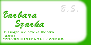 barbara szarka business card